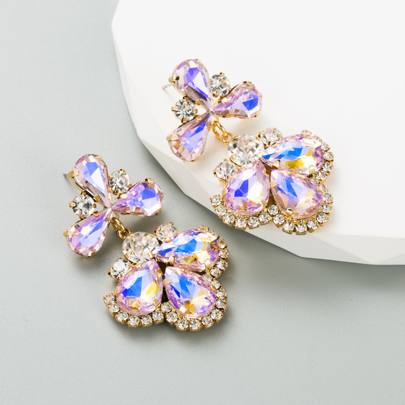 Earrings Classification Fashion Geometric Alloy Rhinestones Women's Earrings 1 Pair