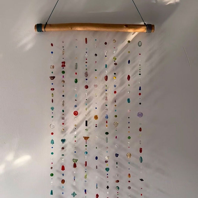 Little Red Book's Same Style Dreamy Colorfulful Bead Curtain Handmade Material Package Creative Beaded Door Curtain Bead Chain Girly Heart