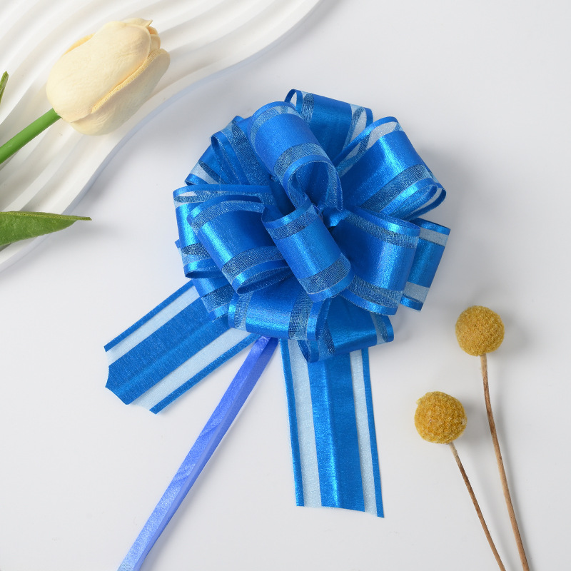 Nuevo transfronterizo 30 tamaño medio de hilo de nieve dibujado flores de decoración de Navidad regalo de flores empaque colorido cebolla dibujar cinta de flores