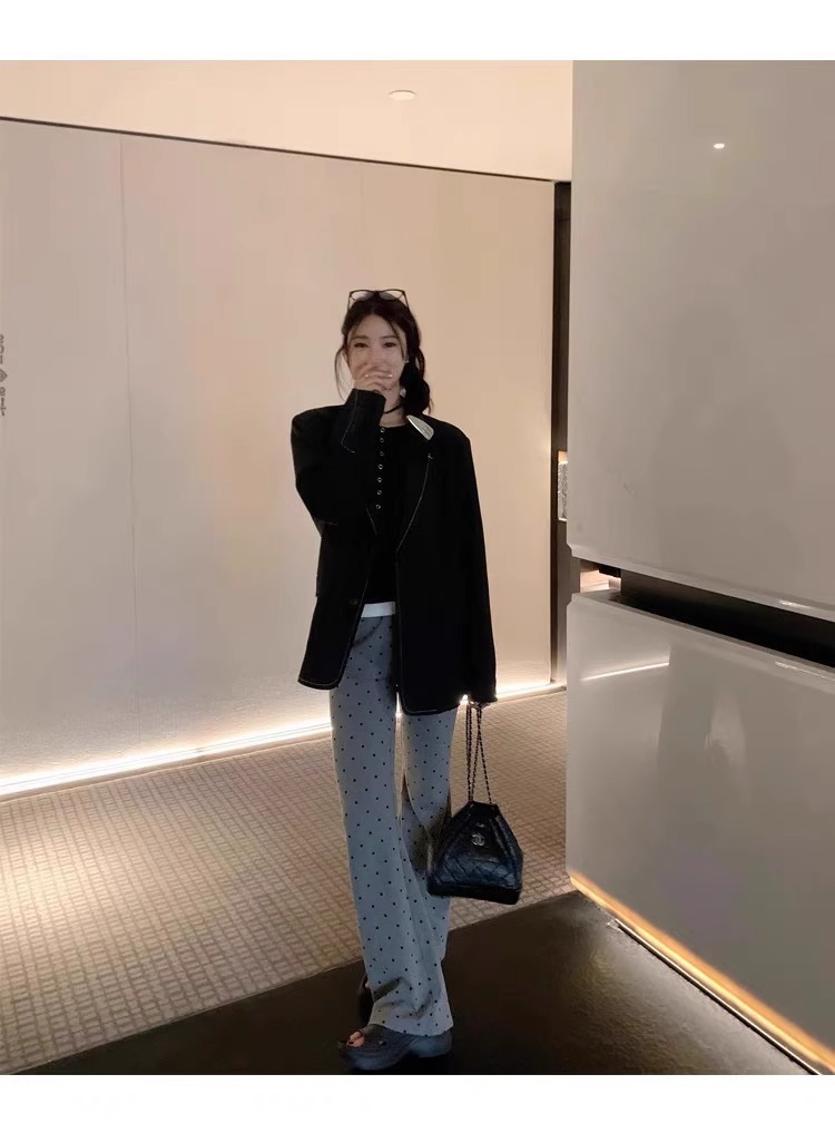 Legging de grossesse polaire à pois taille haute gainante_voghion.com