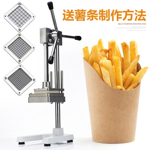 Vertical manual French fries cutting machine, potato strips cutting machine, radish cutting, cucumber cutting machine, dicing machine