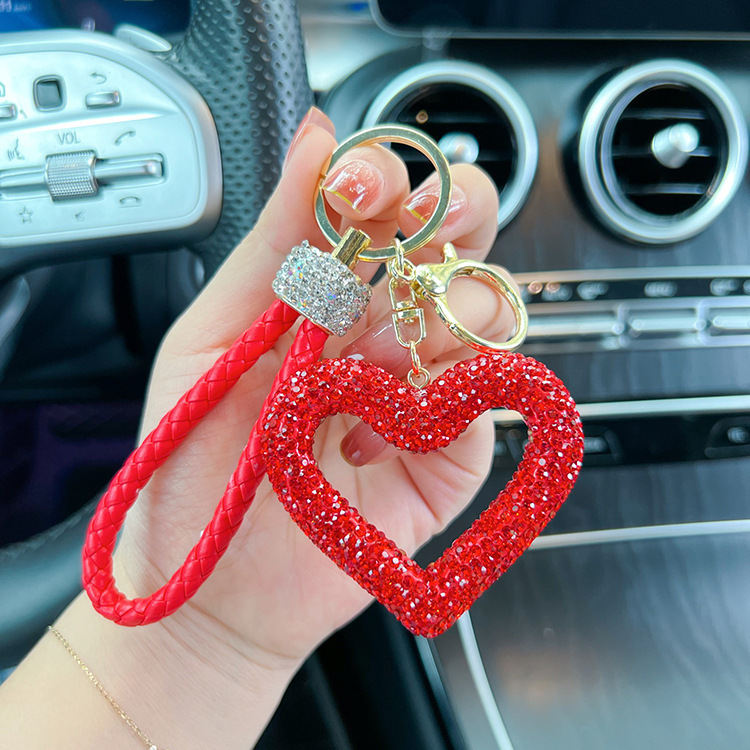 Korean Style Heart Shape Crystal Women's Bag Pendant Keychain display picture 2