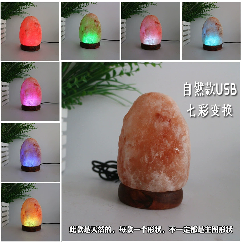 Wholesale Himalayan salt light USB salt light colorful color change warm light night light salt crystal light USB natural salt light