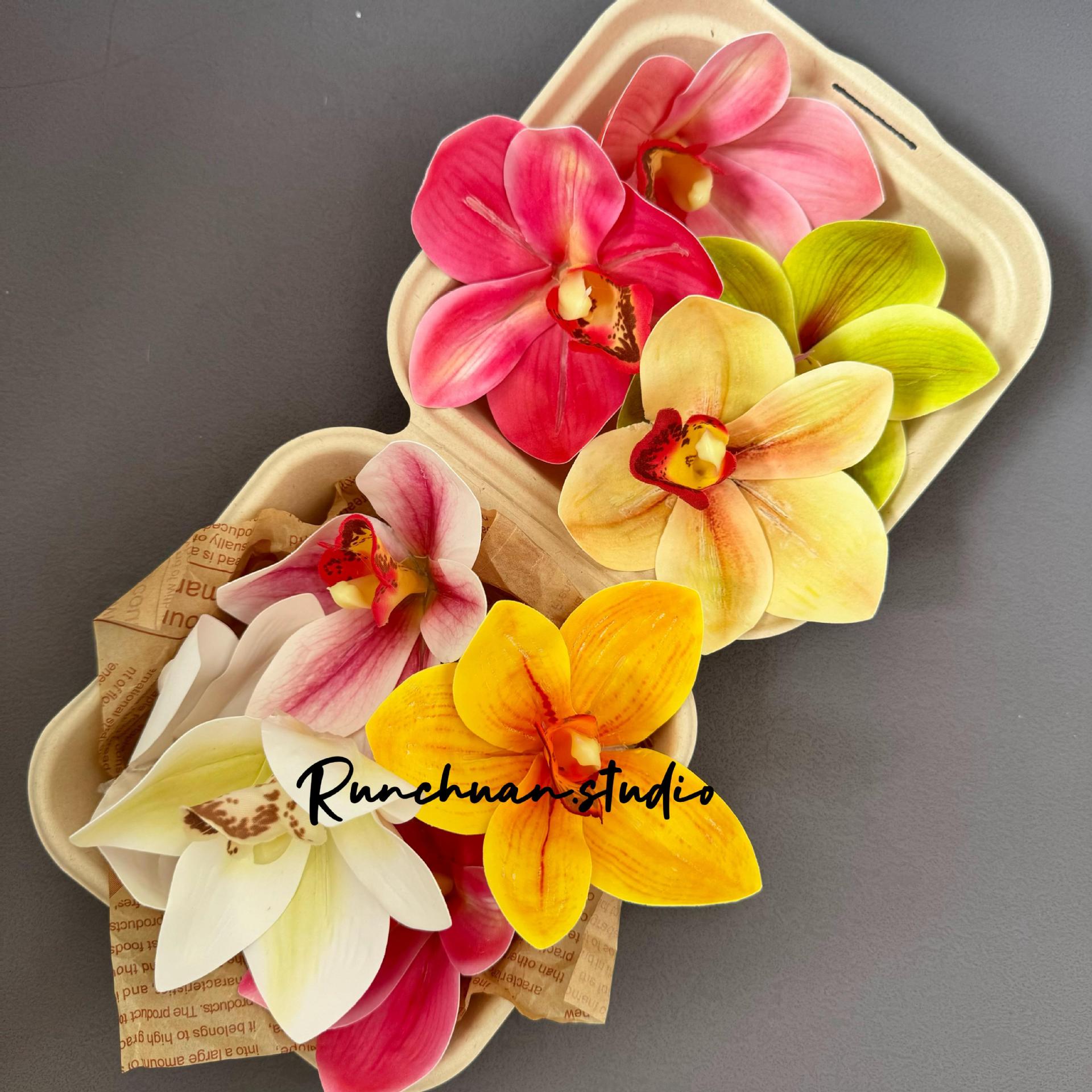 Simulated Flower Orchid Orchid Flower Head diy Souvenir Gift Box with 3d Printing High Quality Wedding Decoration