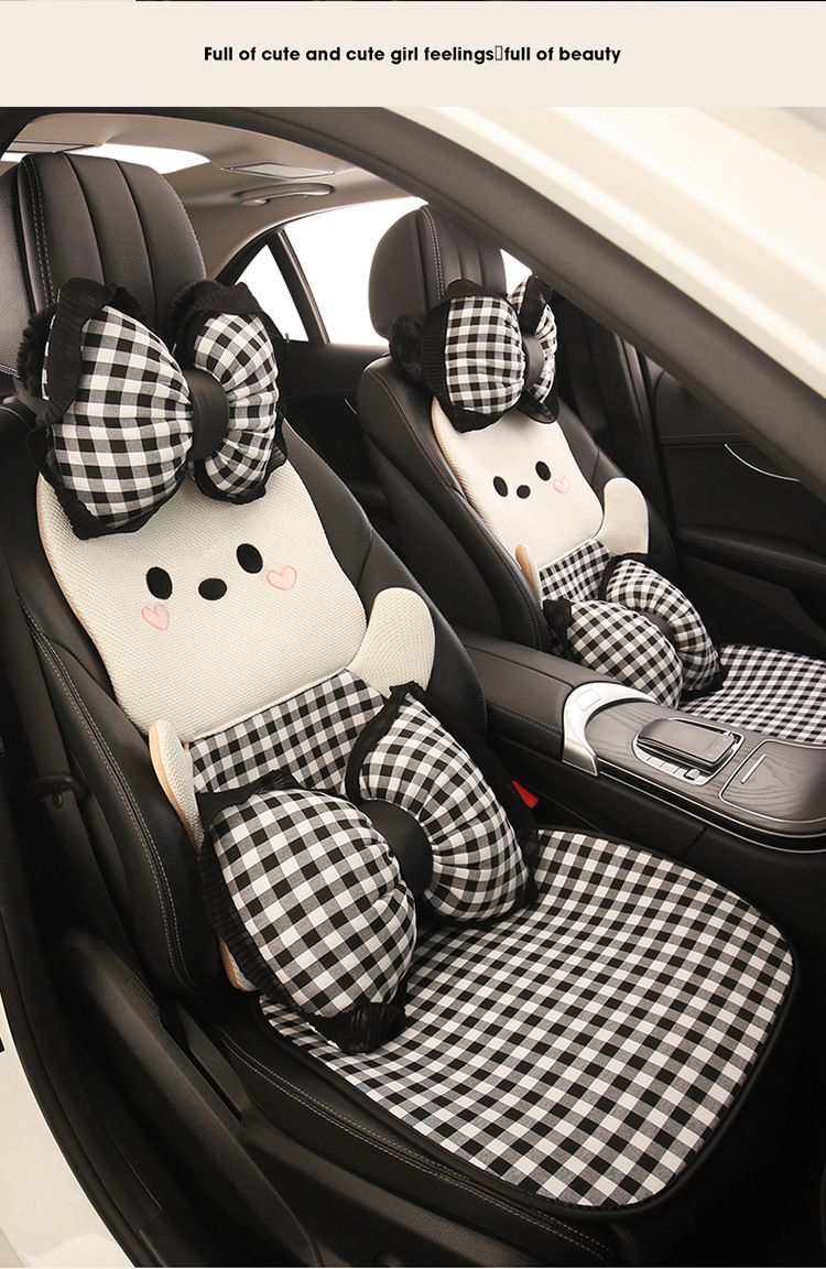 Car Seat Cushion, Four-Season Universal, Heart-Shaped Dog Seat Cushion, Suitable for Five-Seater Cars, Women's Interior, Cartoon Cute, Comfortable, Non-Slip