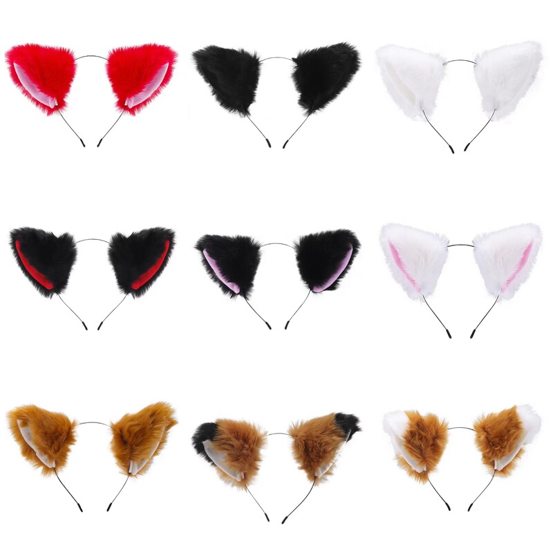 Japanese Style Cute Plush Cat Ear Hairband Headband Bow Bell Buckle Hairpin Lolita Cat Ear Hairband