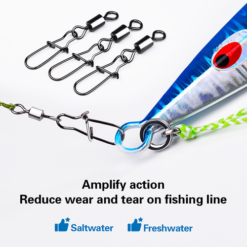 Stainless steel figure-eight clip American-style swivel enhanced pin lure connector 8-ring quick connection accessory