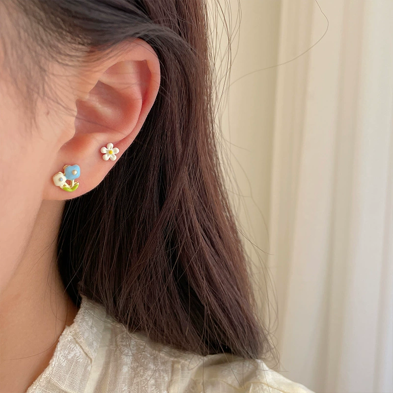Серебряная игла, серьги, изысканный свежий комплект, серебро 925 пробы