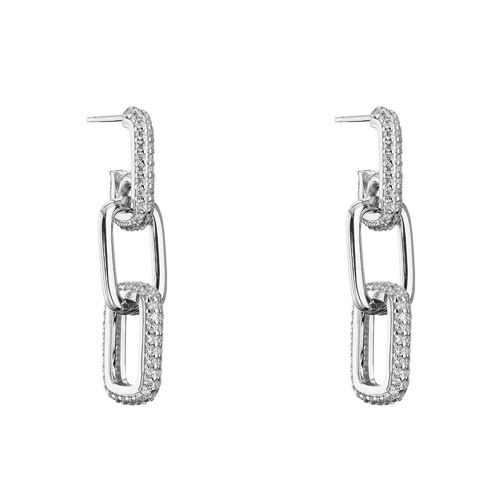Drop Earrings Classification 1 Pair Quantity 1 Pair Hip-hop Geometric Inlay Copper Zircon Drop Earrings