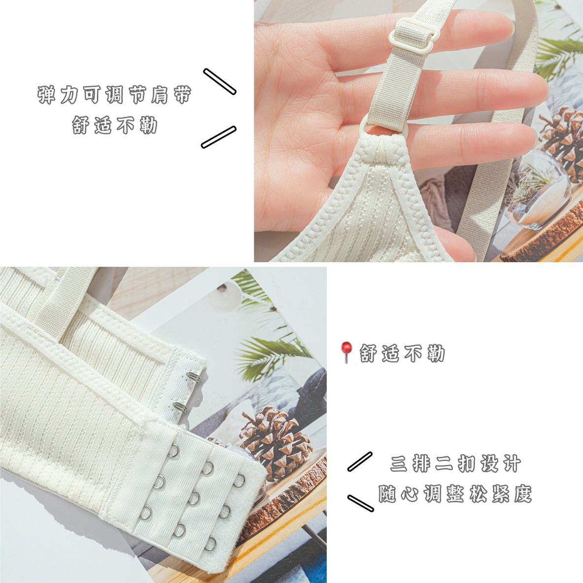 [Comercio electrónico transfronterizo] Macarons, recolección lateral transpirable, recolección, colección superior, leche auxiliar, ropa interior antiflacidez, sujetador de texto para niña