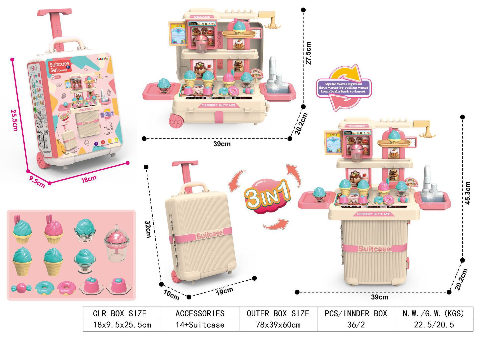3 - en - 1 tema de postre pull bar caja de paquete de tira
