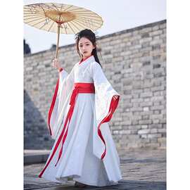 女童战国袍汉服直裾袍复原款大袖衫传统交领齐腰长儒日常可穿汉服