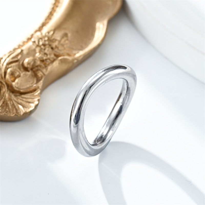 Daily Occasion Punk Streetwear Geometric 304 Stainless Steel Polishing Men's Rings Men Band Rings