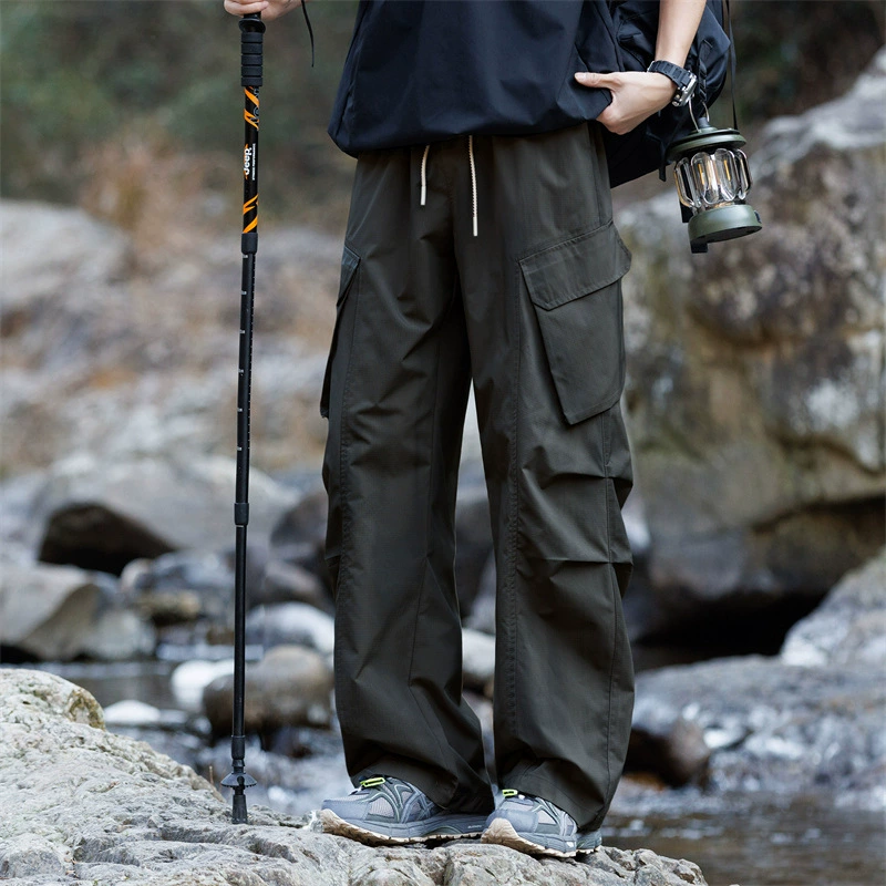 Трансграничные уличные альпинистские брюки весной и летом новые прямые брюки с плоским углом повседневные брюки с несколькими карманами простые мужские брюки