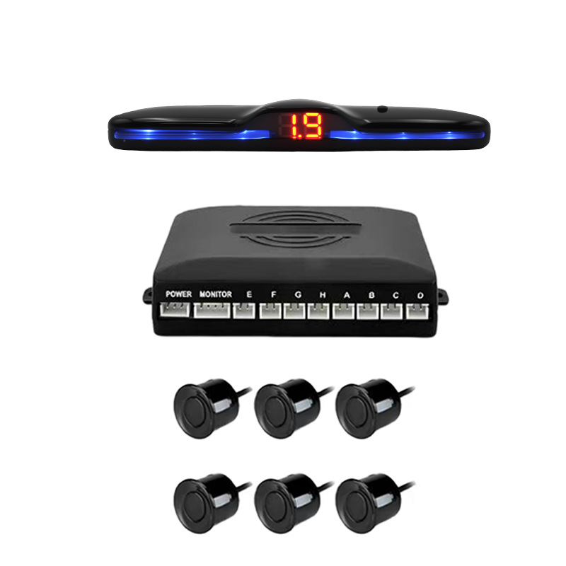 Car Backup Radar 4 Probe Crescent Buzzer Silent 3-in-1