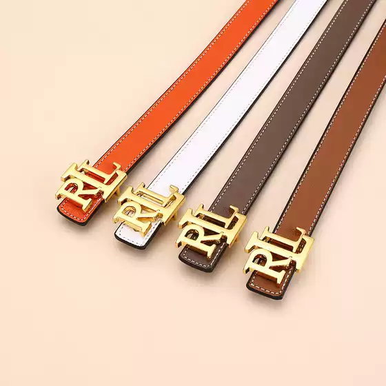 2025 New Letter Belt Genuine Leather Women's Jeans Casual Pants All-match Belt Cowhide Women's Pants Belt