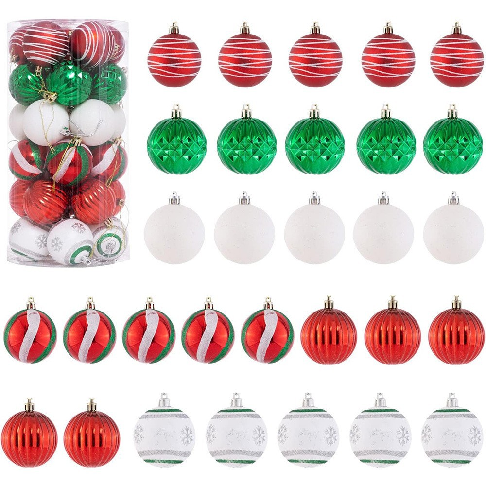 Navidad 6CM30PCS plástico galvanizado pintado conjunto de Navidad centro comercial árbol de Navidad decoración de atmósfera