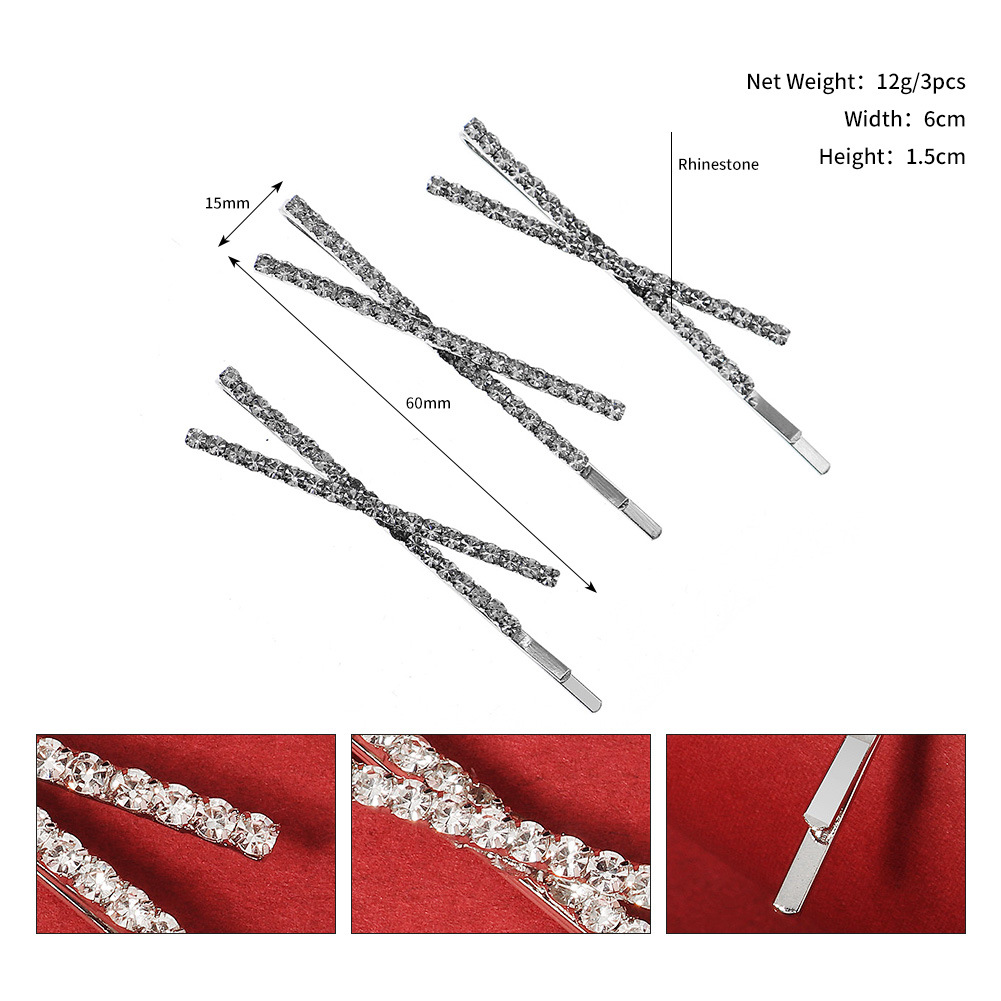 INS New Daily Bangs clip lateral rhinestone clip de pelo accesorios para el cabello chica clip lateral puesto suministro horquilla al por mayor