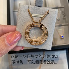 絶妙な職人技 L0VE ラージケーキネックレスリングライト高級ダイヤモンドカカベビーブレスペンダントダイヤモンド鎖骨チェーン工場直販