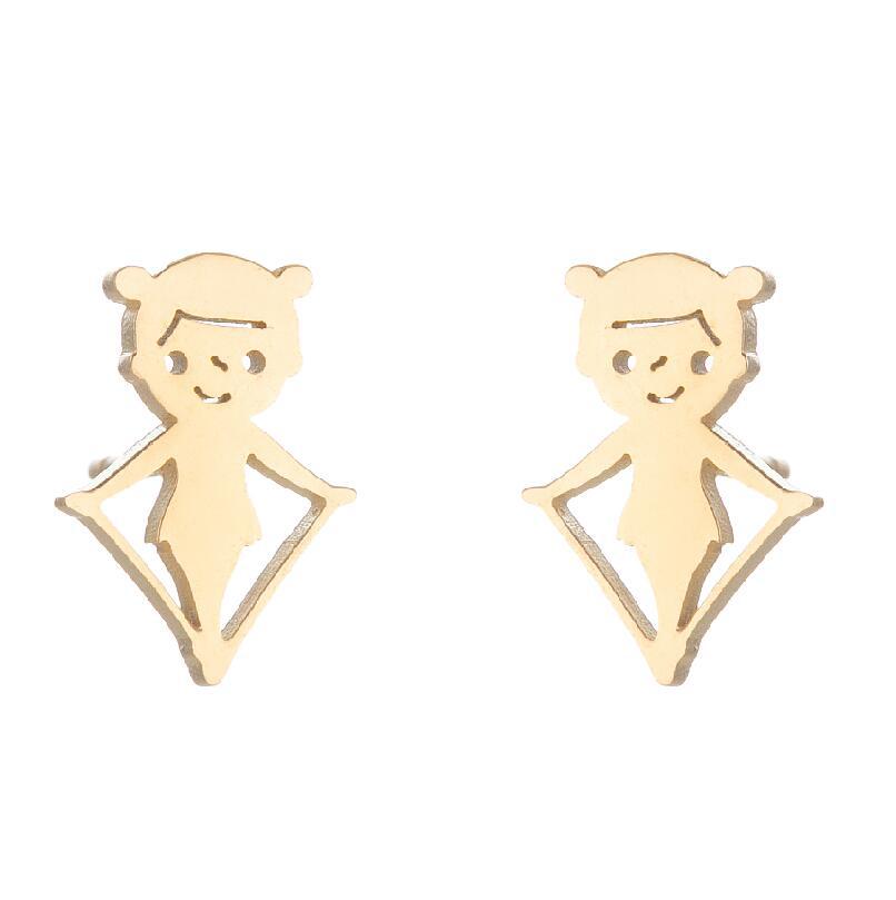 1 Pair Simple Style Solid Color Stainless Steel Irregular Plating Silver Plated Ear Studs display picture 2