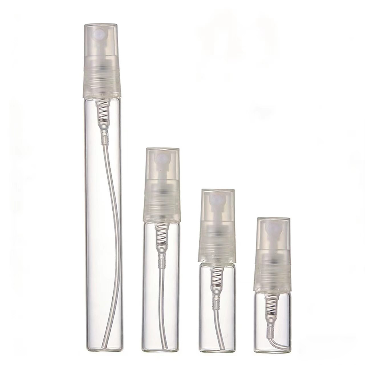 2ml / 3ml / 5ml / 10ml botella de spray de perfumes de vidrio transparente botella vacía muestra pequeña botella portátil