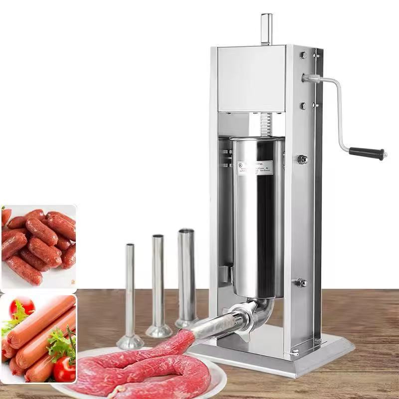 跨境亚马逊专供立式不锈钢手动灌肠机商用家用香肠机灌肠器3L5L7L