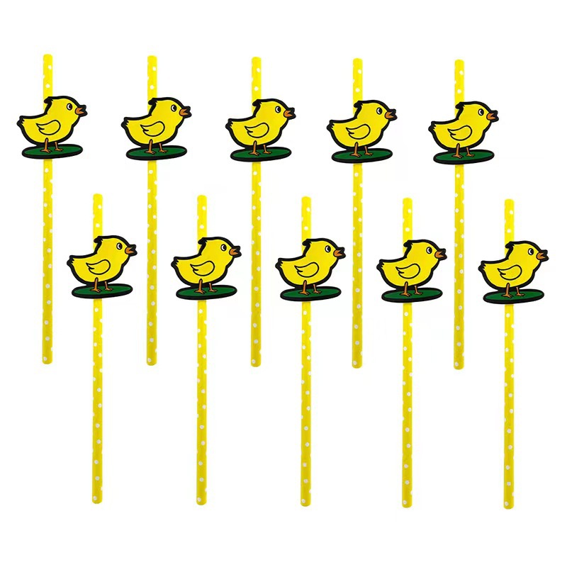 Amazon en stock pollo de Pascua forma de tarjeta de dibujos animados de paja postre pastel fiesta escena decoración paja