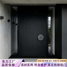 现代玻璃别墅大门双开门农村自建房大门防盗门入户门进户门铸铝门