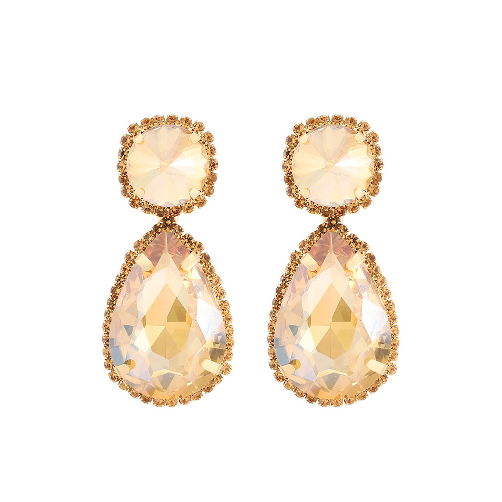 Daily Occasion 1 Pair Fashion Water Droplets Glass Plating Women's Drop Earrings