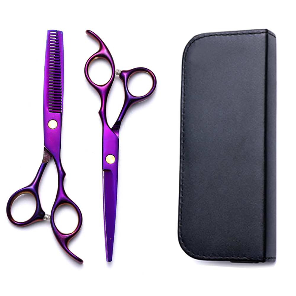 Corte de pelo tijeras transfronterizas amazonas color tijeras de dientes planas cortadas delgadas frange tijeras divisorias fábrica de tijeras al por mayor set de tijeras de peluquería