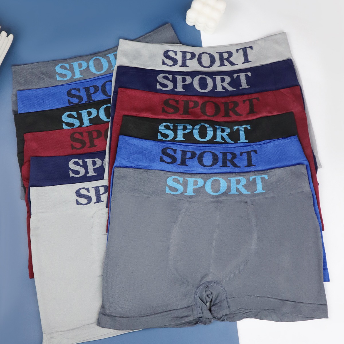 Ropa interior masculina transfronteriza europea y americana de los hombres jóvenes deportes Boxer shorts transpirable estudiante Boxer ropa interior al por mayor