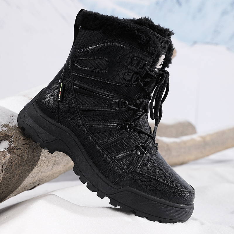 Winter Snow Boots, Plush Warm Cotton Shoes, Wear-resistant And Windproof Sports, Outdoor Hiking Shoes, High Top Women's Boots, Cross-border Plus Size_voghion.com