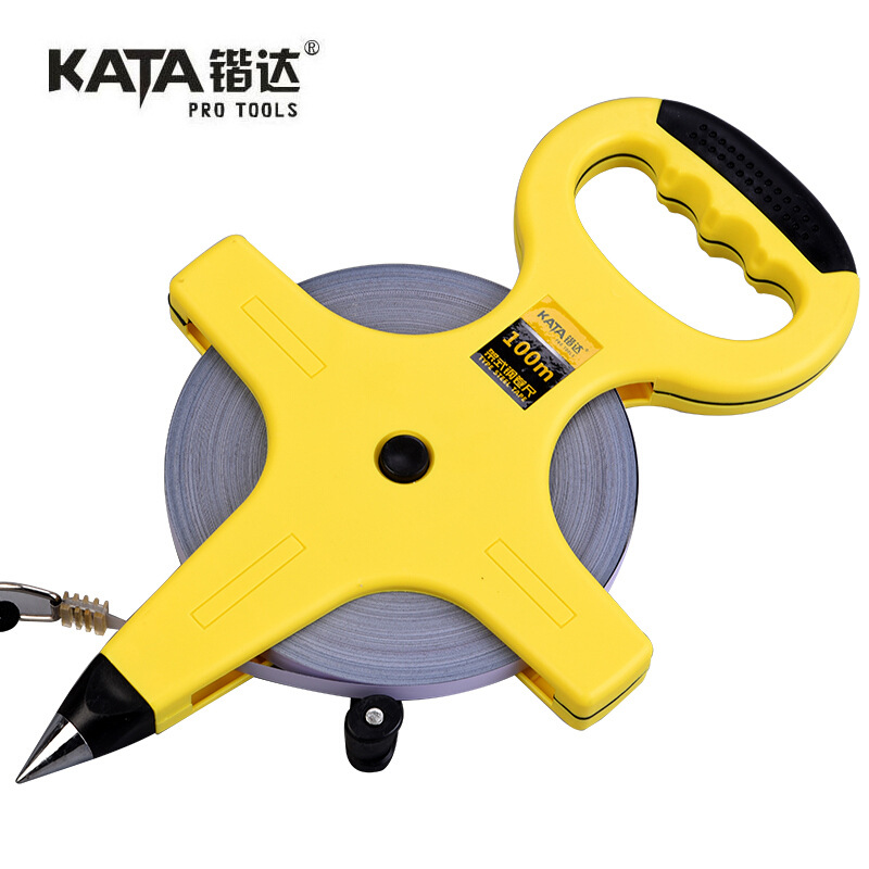 锴达30米100米手提式架式钢卷尺十字长卷尺工程尺量地插尺KT32600