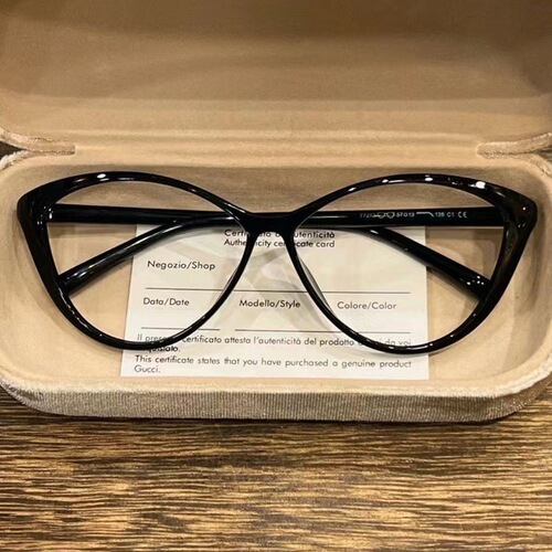 Xiaohongshu Internet celebrity flat mirror cat eye college style frame anti-blue light glasses metal hinge glasses frame for women
