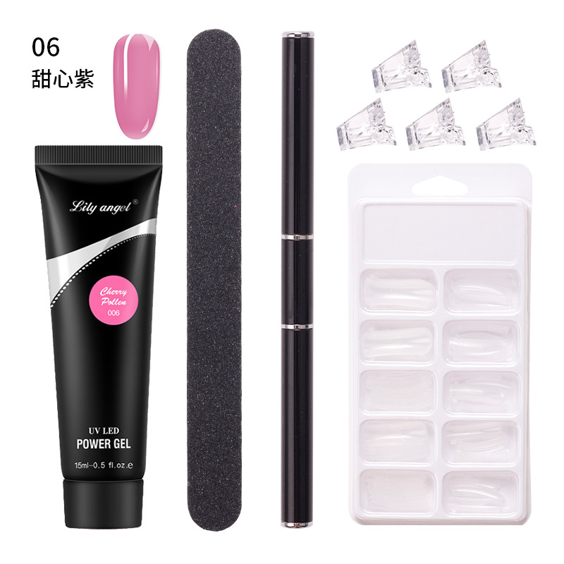 Suministro directo transfronterizo de extensión de uñas pegamento titular sin papel extensión rápida modelo de cristal sin dolor traje de clip de pegamento de cristal