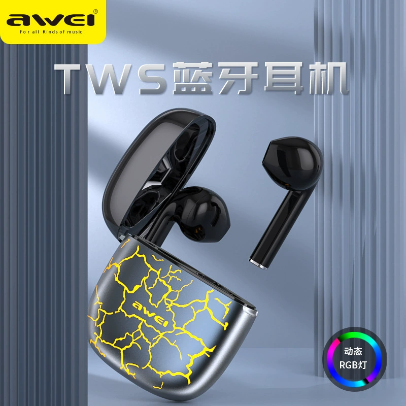 AWEI новая RG атмосфера подсветки игровые Bluetooth-наушники комфортные полузакрытые 360° пространственный стереоэффект