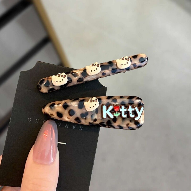 质感仿醋酸kT豹纹发夹鸭嘴夹高级感碎发刘海夹侧边夹发卡发饰品|undefined