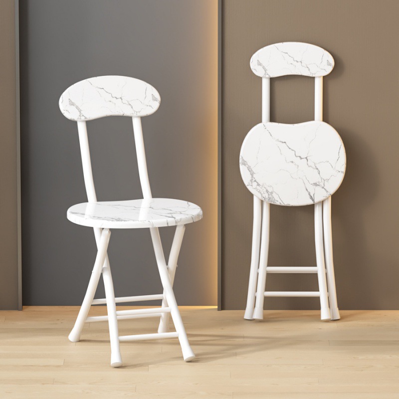 Silla plegable, taburete, silla para el hogar, mesa de comedor, taburete alto, taburete redondo pequeño, banco de respaldo con correa de caballo, simple y portátil