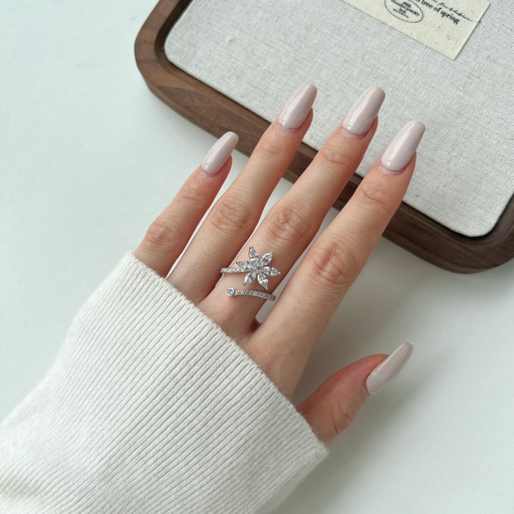 6g Weight Zircon Inlay Material Open Rings Classification Adjustable Ring Size 1 Piece Quantity Holiday, Daily Occasion 925 Sterling Silver Material Geometric Pattern Women's Gender Plating, Inlay Design Basic, Modern Style, Classic Style Style 925 Sterling Silver Zircon Geometric Open Rings 19