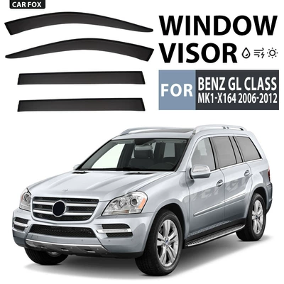 visor, Rain shield - standard-packaging-without-logo-mercedes-benz-gl-class-mk1-x164-2006-2012-plexiglas-no-bright-strips-rain-shield