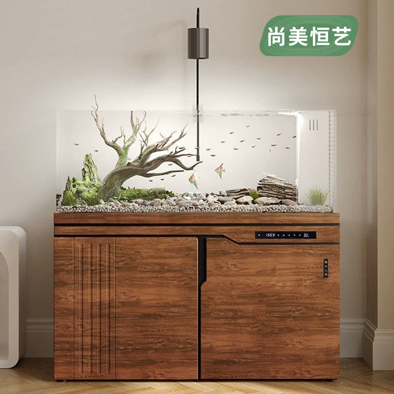 Ручной аквариум аквариум большой гостиной дома новый ультра-белый стекло оригинальное экологическое ландшафтное дно фильтр аквариум Cichlid