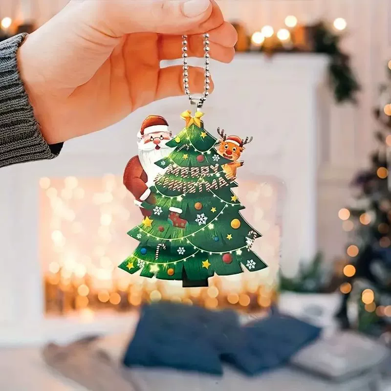 Рождество милый Санта-Клаус рождественская елка украшения трансграничный новый акриловой самолет зеркало заднего вида