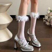 夏季仙女风高跟鞋粗跟防水台包头2025秋季新款配裙子的女鞋