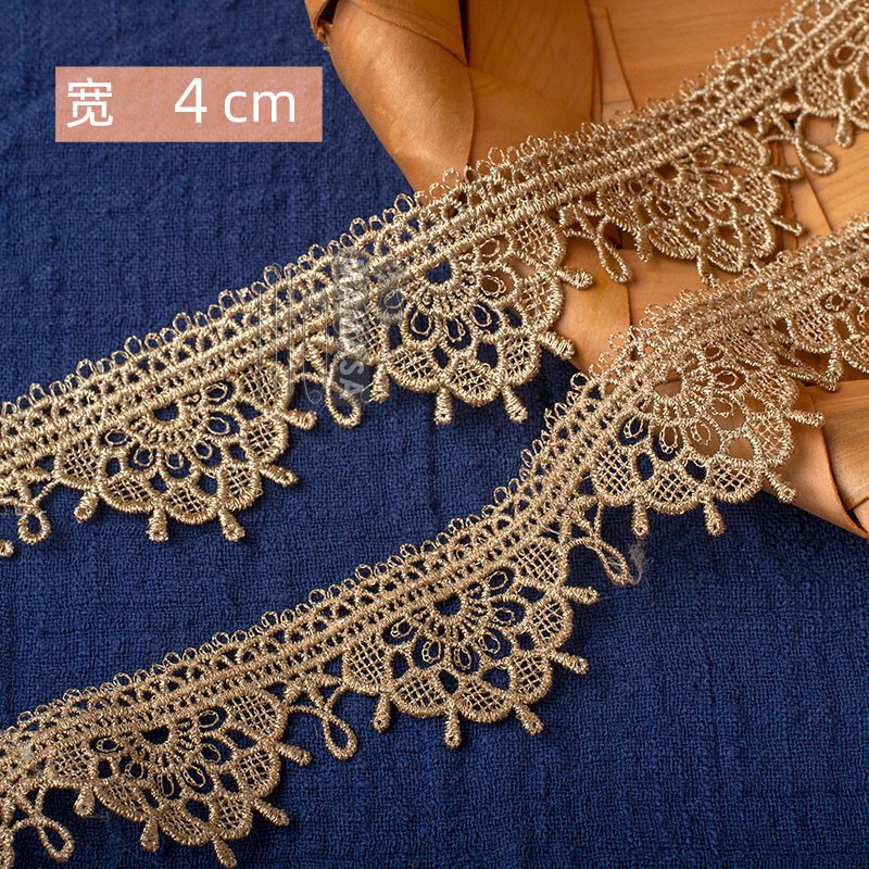 hilo de oro bordado soluble en agua rosa oro encaje encaje DIY ropa hecha a mano lolita accesorios fabricantes al por mayor