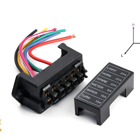 WG1510 6路保险丝盒座12V-32V自动船用总线ATC ATO多路保险丝盒