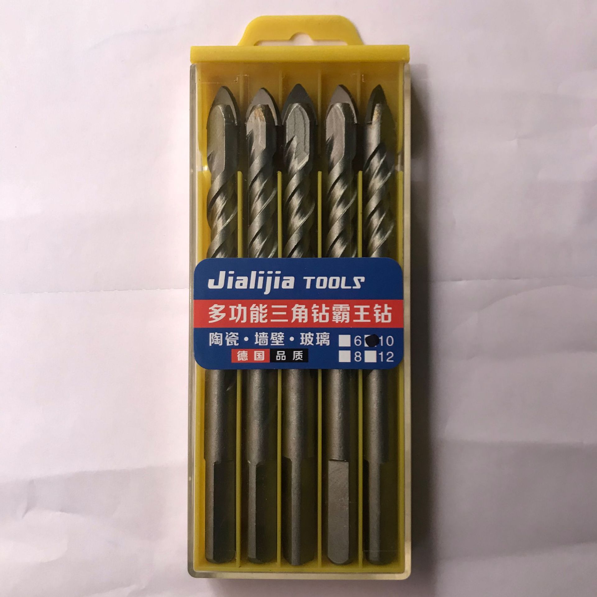 Fabricante de fuente taladro de aleación taladro de triángulo de cerámica de vidrio pared Overlord taladro alemán de cuatro cuchillas taladro cruzado