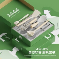 従業員への高級お土産におすすめの高温耐性調理スプーン、シリコン木製ハンドルキッチン用品セット、イベントギフト