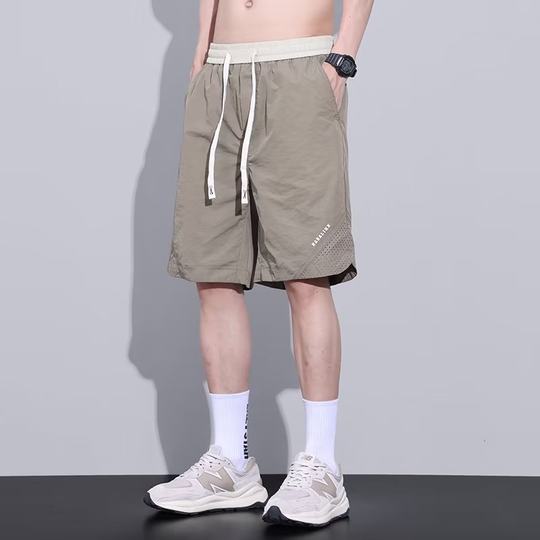 Men's Ice Silk Shorts Summer Thin Casual Loose Quick-Drying Mesh Beach Pants Outer Wear Workwear Sports Pants