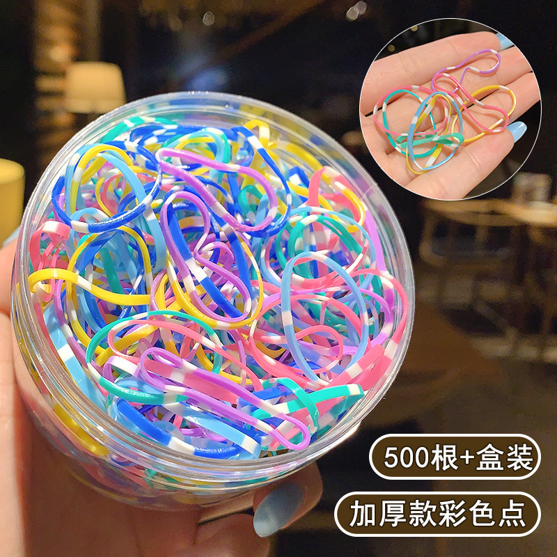 子供と女の子のための使い捨てゴムバンド髪を結ぶための高弾性ゴムリングヘッドバンドヘアバンド黒の太いレザーセットヘアロープ|undefined