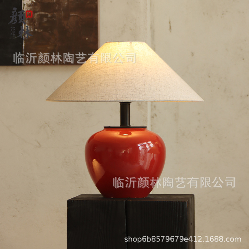 Lámpara de escritorio de arte lámpara de cabecera lámpara de cerámica lámpara de cerámica lámpara de escritorio de estilo medieval lámpara de escritorio blanca decoración lámpara de atmósfera